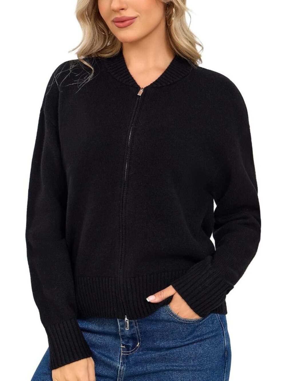 Cozy Baseball Collar Cardigan Sweater Jacket for Women - Winter Fashion